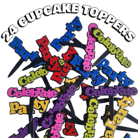 24 Celebrate Party Congrats Grad Graduation Cupcake Cake Toppers Picks New Party - Picture 1 of 12